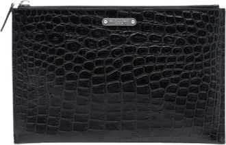 Saint Laurent Pre-owned Clutches, female, Black, Size: ONE SIZE Pre-owned Leather Clutch