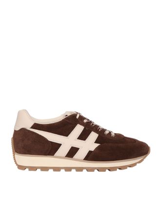 Hogan Brown H701 Suede Cream Sneakers