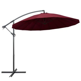 Berkfield Home Hanging Parasol Burgundy 3 m Aluminium Pole in Red