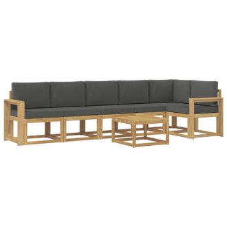 vidaXL Conjunto De Sof&aacute;s De Exterior 7 Pcs Blanco Y Antracita Vidaxl