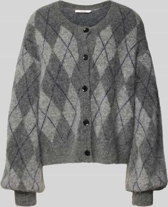 Gestuz Strickjacke mit Knopfleiste in Anthrazit, Größe XS