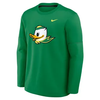 Nike Oregon Sideline Coaches Nike Mens Therma-FIT College Long-Sleeve T-Shirt in Green | 03BR08DYUON-6P4