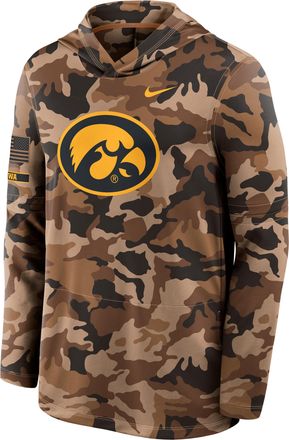 Nike Iowa Military Appreciation Nike Mens Dri-FIT College Pullover Hoodie in Brown | 03B92EAIA-954