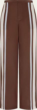 Sir. Marais Striped Silk Crepe Trousers