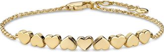 Devata Sweet Heart Chain Bracelet in Gold Plated Sterling Silver in Yellow Gold at Nordstrom, Size 7.5