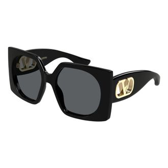Valentino Sunglasses, female, Black, Size: 55 MM VLogo Signature Sunglasses