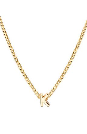 Brook & York Kira Mini Initial Pendant Necklace in Gold K at Nordstrom