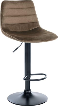 Clp Taburete de bar regulable y giratorio en Terciopelo Marrón