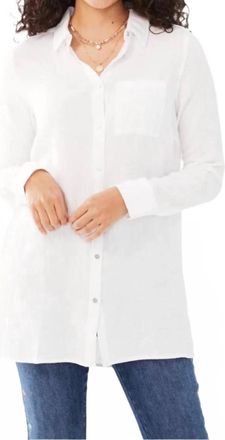 FDJ Long Sleeve Cotton Gauze Tunic In White