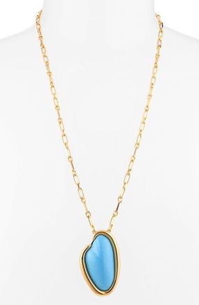 Oscar De La Renta Resin O Pendant Necklace in Light Blue at Nordstrom