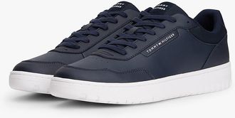 Tommy Hilfiger Mens Mixed Media Leather Court Sneaker - Navy - US 11.5 / EU 45
