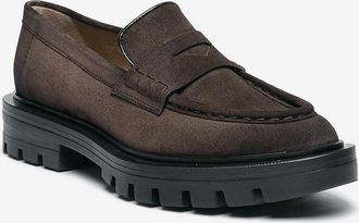 Santoni Wildledermokassins mit gezahnter Sohle