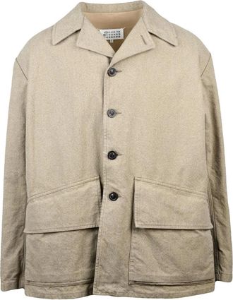 Maison Margiela Jassen, Heren, Beige, M, Katoen, Giaccone Jas