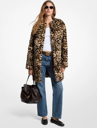 Michael Kors Leopard Faux Fur Coat