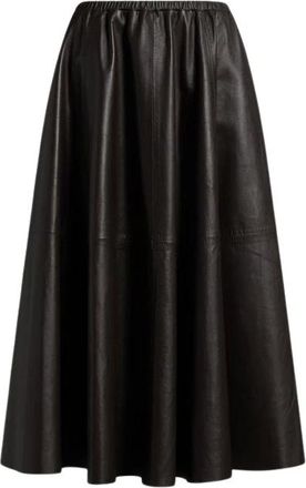 Alberta Ferretti Ampia gonna in morbida pelle - - Skirts - Donna - Nero - S