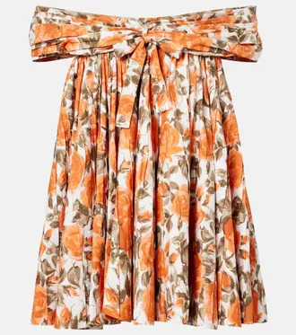 Chlo&eacute; Chlo&eacute; Floral pleated cotton poplin minidress
