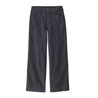 Patagonia Womens Wide Leg Cord Pants In Smolder Blue