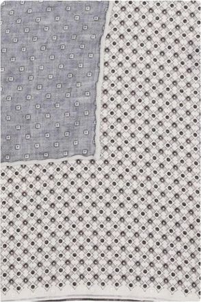 Brunello Cucinelli Geometric Pattern Pocket Square - Heren - Accessoires - Grijs - Maat: ONE Size Zijde