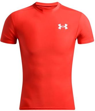 Under Armour Mens Heatgear OG Compression Short Sleeve - Dark Orange/White Size 3XL