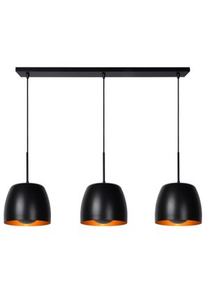 Lucide NOLAN Dimmable Stylish Adjustable Indoor Bar Pendant Light 3xE27 in Black