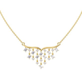 Diamond2Deal 14k Yellow Gold 3 Ct Radiant Cut Lab Grown Diamond Pendant Necklace 18 Chain VVS-VS, E-F