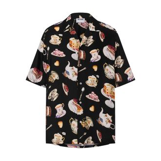 Moschino Heren, Overhemden, Zwart, Maat: XS Zijde