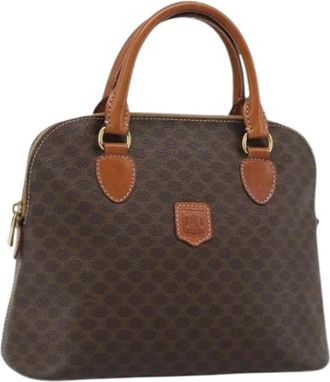 Celine Pre-owned Macadam Canvas Hand Bag - Dames - Vintage Handtas - Bruin - ONE Size - Leer - Vintage