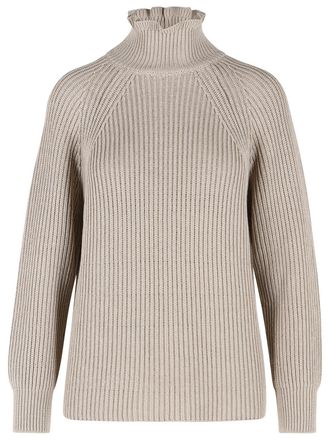 Max Mara &Uuml;bergro&szlig;er Cordonetto-Pullover Camino aus sandfarbener Baumwolle