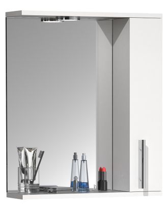 ebuy24 Armario De Ba&ntilde;o Vcm Atemporal Dimensiones Aprox. Al. 60 X An. 50 X P. 14 Cm Espacio De Almacenamiento Suficiente Armario De Espejo - Lisalo M (blanco)