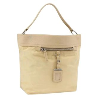 Prada Pre-owned Vintage Nylon Shoulder Bag - Dames - Pre-owned - Beige - Maat: ONE Size Nylon