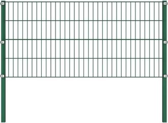 vidaXL Vidaxl - Pannello di Recinzione con Pali in Ferro 1,7x0,8 m Verde