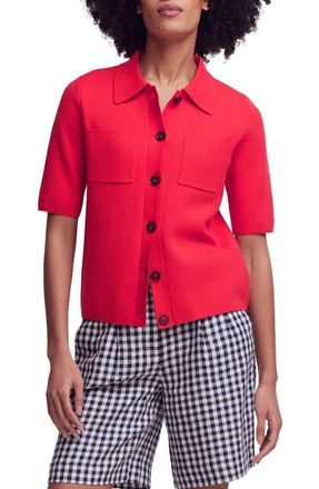 Boden Knit Button-up Top in Poppy Red at Nordstrom, Size X-Small