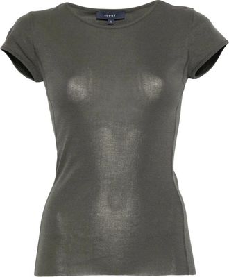 SOEUR Indra T-Shirt - Dames - T-shirts - Groen - XS - Katoen - Tops