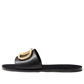 Valentino (WMNS) Valentino SS24 Calfskin Point Vlogo Signature Slide Sandal Black S0M21HWS0NO
