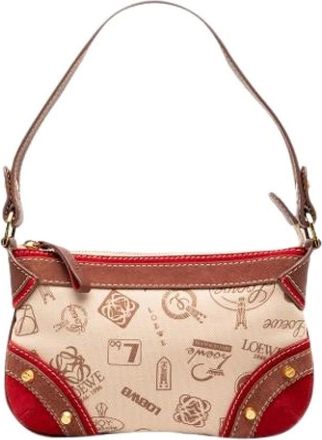 Loewe Pre-owned Shoulder Bags, female, Multicolor, Size: ONE SIZE Pre-owned Canvas Shoulder Bag