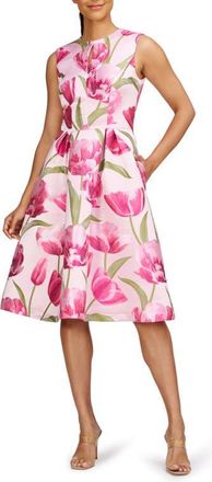 Kay Unger Farryn Fit & Flare Cocktail Dress in Light Lilac Multi at Nordstrom, Size 10