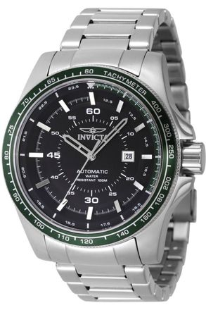 Invicta Speedway 48076 Heren Horloge - Automatisch Uurwerk - Roestvrij Staal met zwarte Wijzerplaat - 50mm