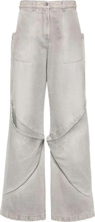 The Attico High-Waist Jeans met Distressed Effect - Dames - Loose Fit Jeans - Grijs - W28 - Katoen - Jeans
