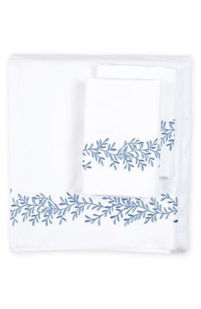 Melange Home Floral Vine 600 Thread Count Sheet Set in Blue at Nordstrom Rack, Size Twin