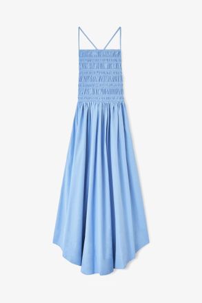 Ganni Azurine Dress in Blue Poplin - Size 10/12 Organic Cotton