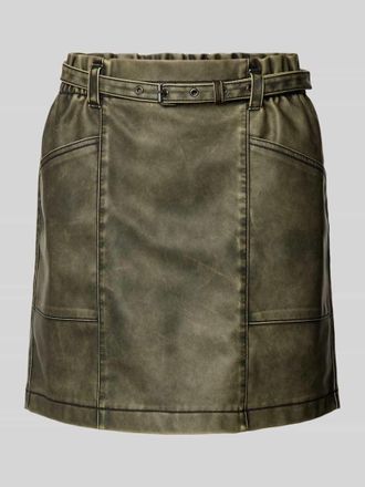 Only Minirock in Leder-Optik Modell HALLI HEIDI in Oliv, Gr&ouml;&szlig;e L