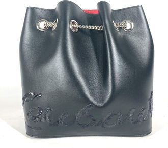 Christian Louboutin Black Spangles Leather Backpack (Pre-Owned)