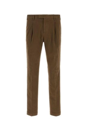 Pantaloni Torino Brown Tapered Pleated Trousers
