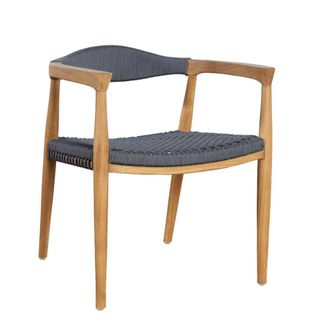 Wanda Collection Sill&oacute;n de jard&iacute;n de teca y cuerda gris oscuro