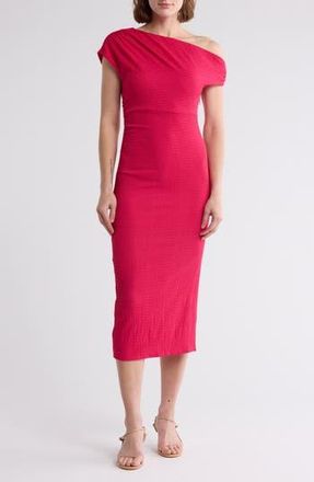 Lush One-Shoulder Body-Con Midi Dress in Fuchsia at Nordstrom Rack, Size X-Small