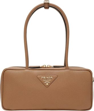 Prada Tassen, Dames, Bruin, ONE Size, Leer, Medium Tas met Handvat