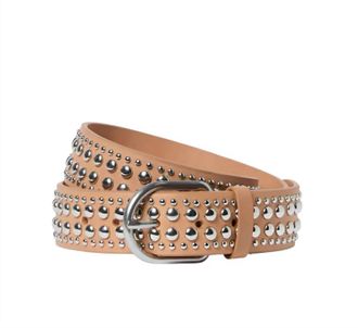 Loeffler Randall Womens Isaac Studded Belt In Honey/silver