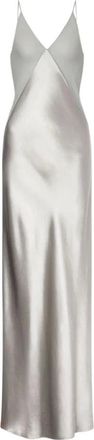 Alberta Ferretti Alberta Ferretti, Gowns, female, Gray, Size: L Glossy Satin Dress