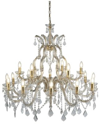 Searchlight Klassischer, dimmbarer Xl Kronleuchter Marie Therese &oslash; 98/ H 94-260 cm - Gold