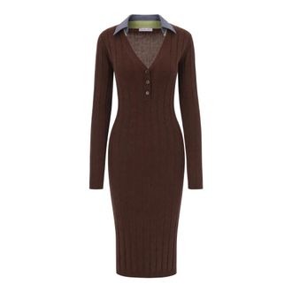 Patrizia Pepe Dames, Jurken, Bruin, Maat: XS Katoen